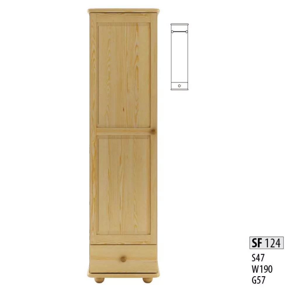 Skapis SF 124 · Priede · 47 × 57 × 190 cm
