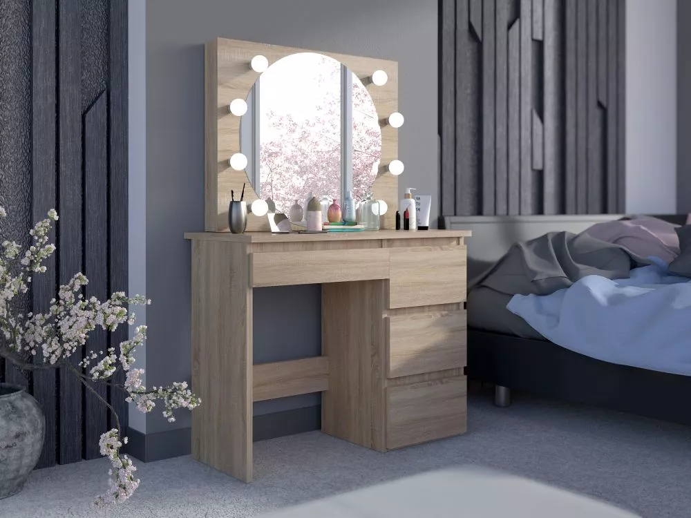 Kosmētikas galds Beta 3 8 LED · Sonoma · 94 × 140 × 43 cm
