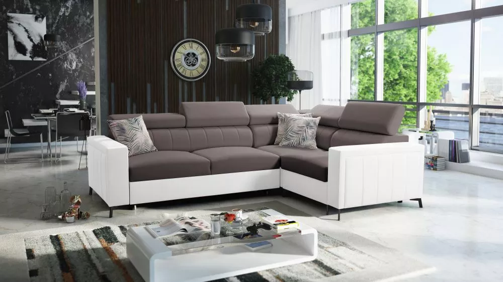 Dīvāns Baltico 2 Standard · Brūns + balts · 198 × 275 × 83 cm
