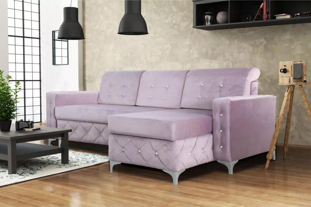 Dīvāns Monaco standard · Rozā · 147 × 240 × 96 cm
