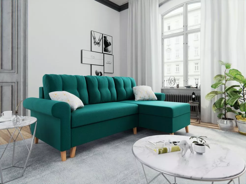 Dīvāns Oslo Comfort standard · Tirkīzs · 146 × 255 × 93 cm
