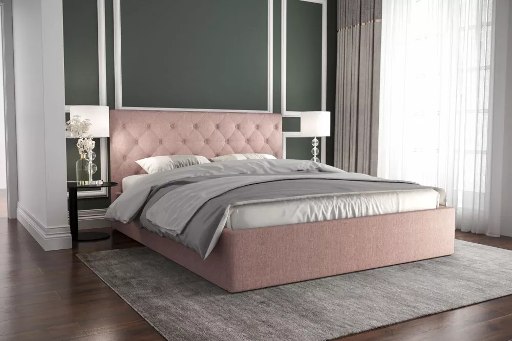Gulta Pier Standard ar stelāžu Guļamvietas platums: 140 cm, Guļamvietas garums: 200 cm, stelāžas tips: koka, · Rozā · 15