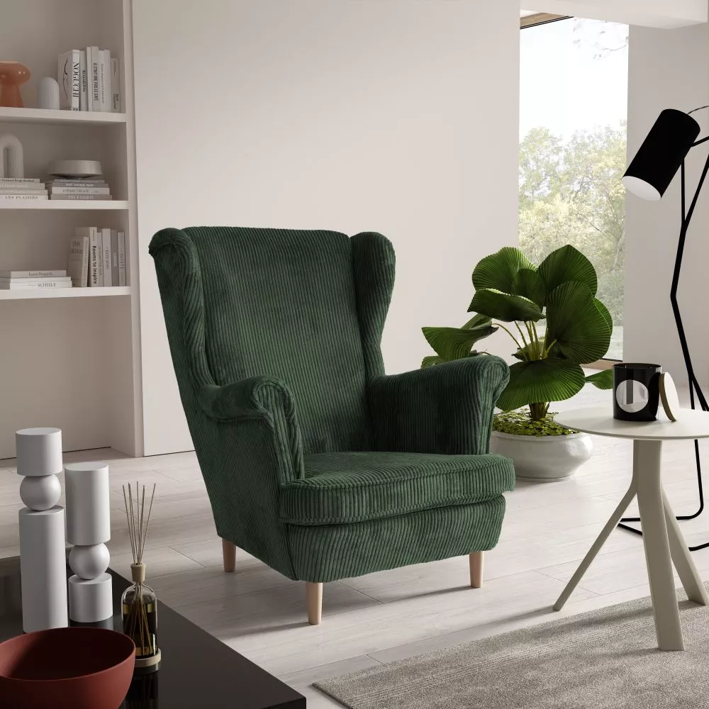 Mīksts krēsls Maya 194 1S+P Poso Standard Sēdvietas dziļums: 55 cm, · Tumši zaļš · 85 × 90 × 103 cm