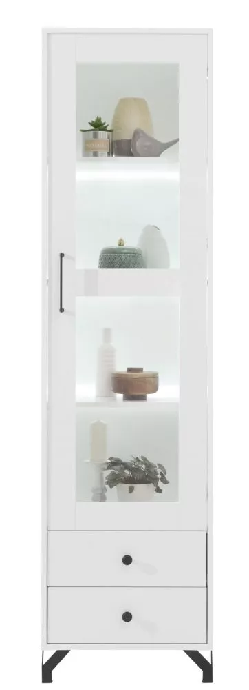 Sekcija Bergen BE3 ar LED · Balts · 50 × 40 × 190 cm