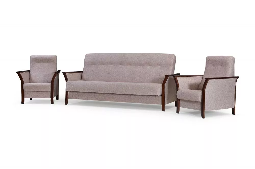 Komplekts Roko 3S+1S+1S Premium Standard · Kapučino · 95 × 212 × 95 cm