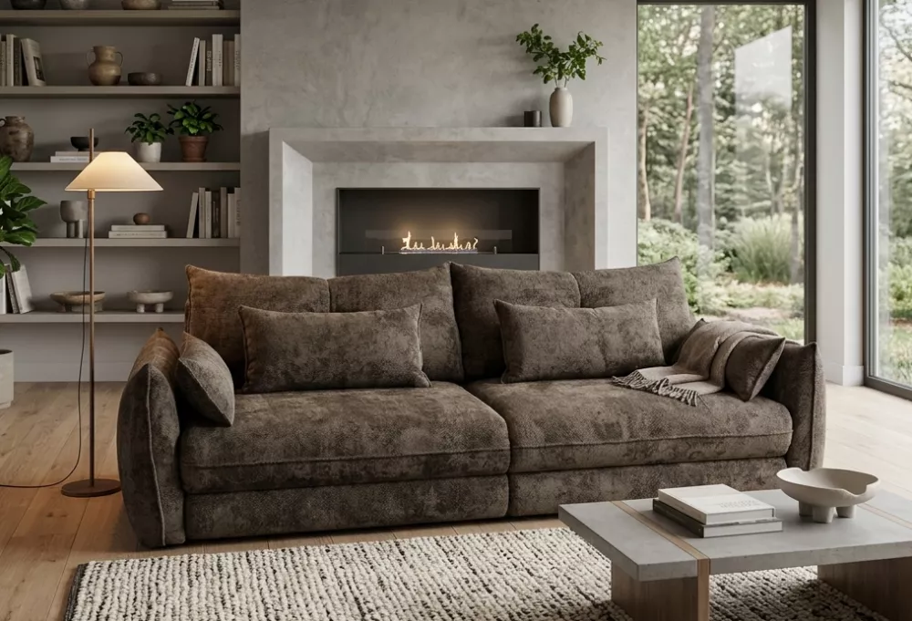 Dīvāns Delphine bigsofa Standard · Tumši brūns · 119 × 246 × 87 cm