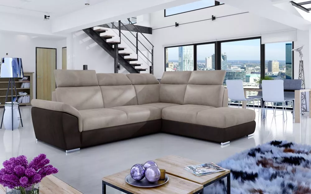 Dīvāns Loreto Premium Standard · Bēšs + brūns · 210 × 260 × 102 cm