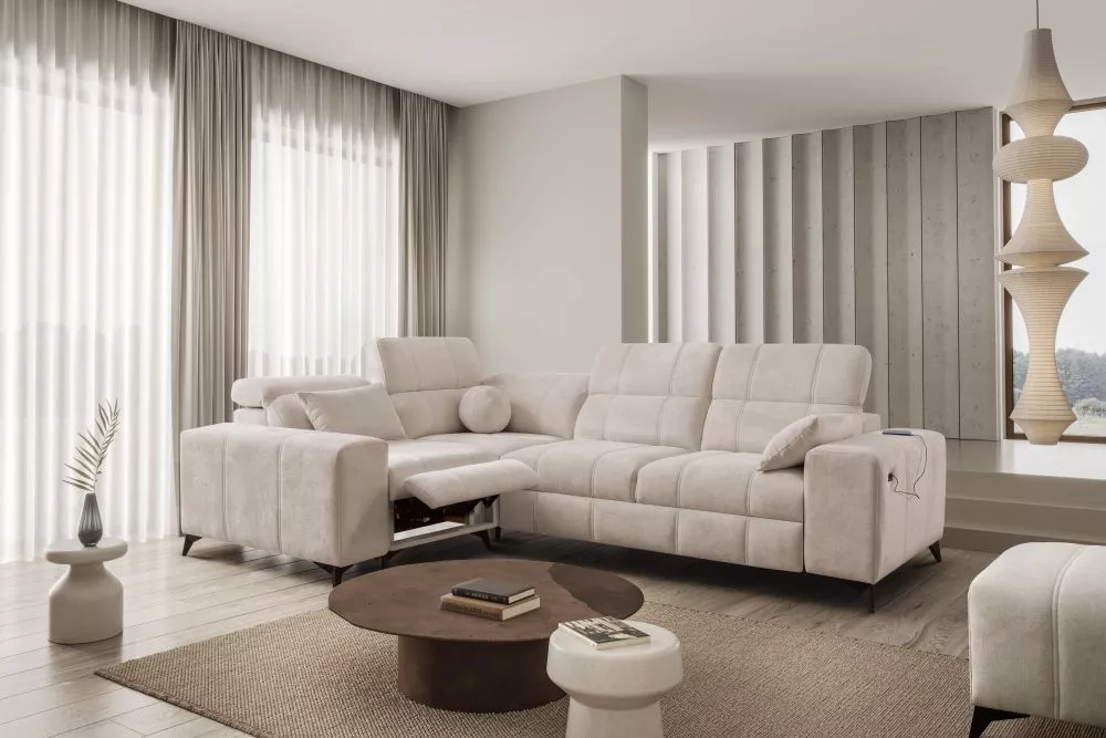 Dīvāns Dafne 2 Mix Standard · Bēšs · 205 × 276 × 77 cm