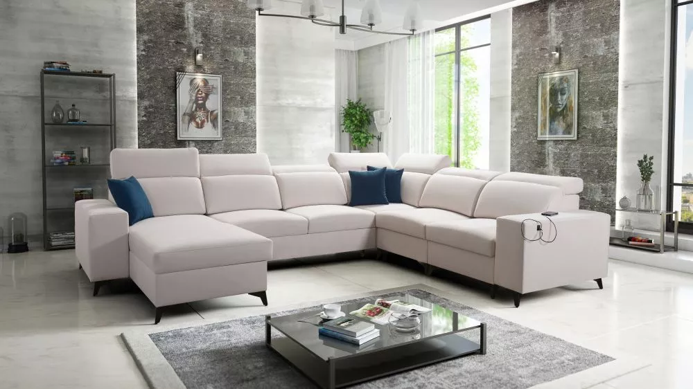 Dīvāns Bartone 8 Mix Standard · Gaišais krēms · 283 × 361 × 83 cm