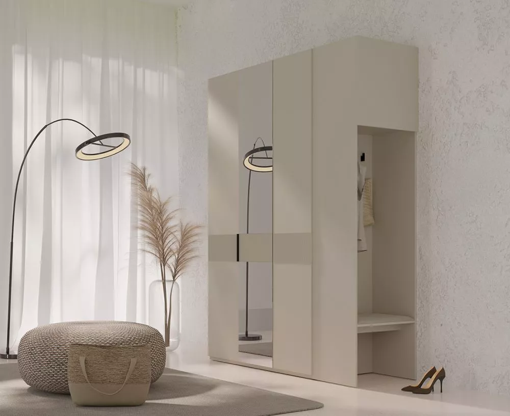 Skapis Soreno 3D180 · Bēši pelēks · 180 × 60 × 237 cm
