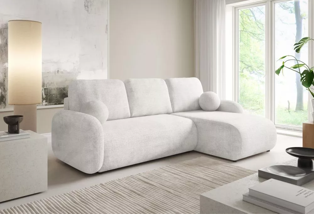 Dīvāns Como Premium Standard · Balts krēms · 147 × 228 × 90 cm