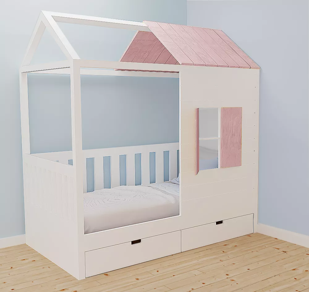 Bērnu gulta 130G ar stelāžu Stūra novietojums: Pa labi, Guļamvietas platums: 80 cm, Guļamvietas garums: 160 cm, · 87 × 1