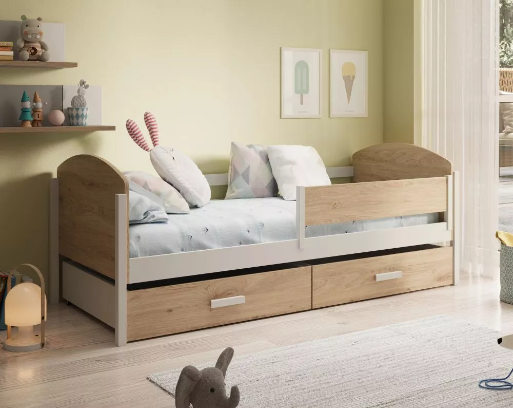 Bērnu gulta Kalia ar stelāžu Guļamvietas platums: 90 cm, Guļamvietas garums: 200 cm, · 96 × 212 × 74 cm