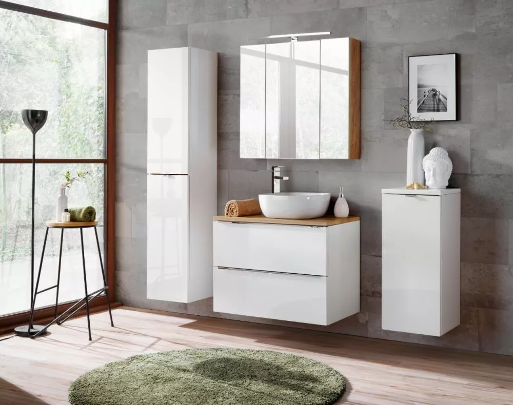 Vannas istabas komplekts Capri White 2 ar LED · 170 × 46 cm