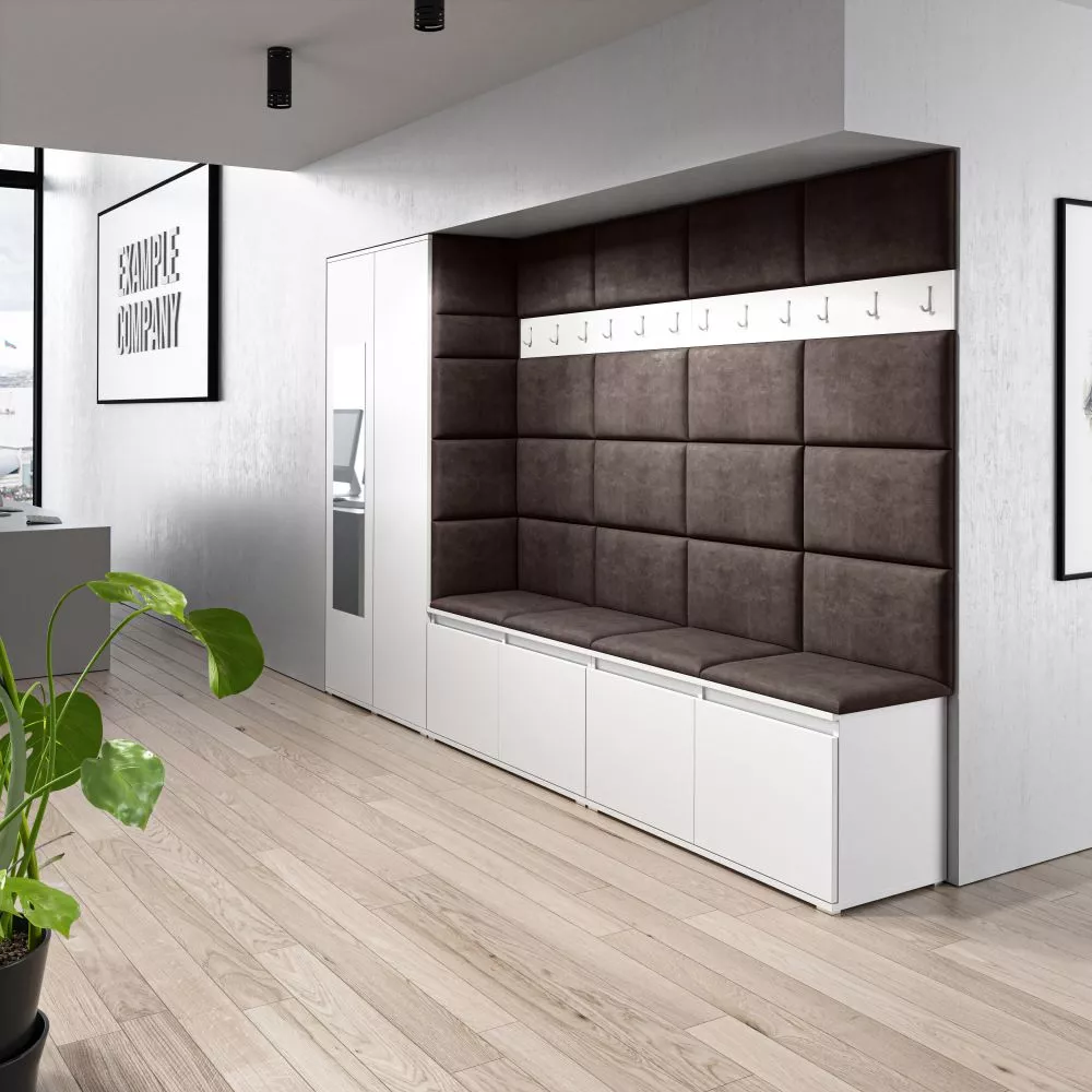 Apavu plaukts Emi 9 Trinity Korpusa krāsa: balts, · 290 × 185 × 40 cm