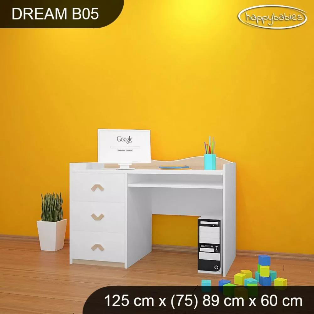 Bērnu rakstāmgalds Dream B05 Maksimālais augstums: 89 cm, · 125 × 75 × 60 cm