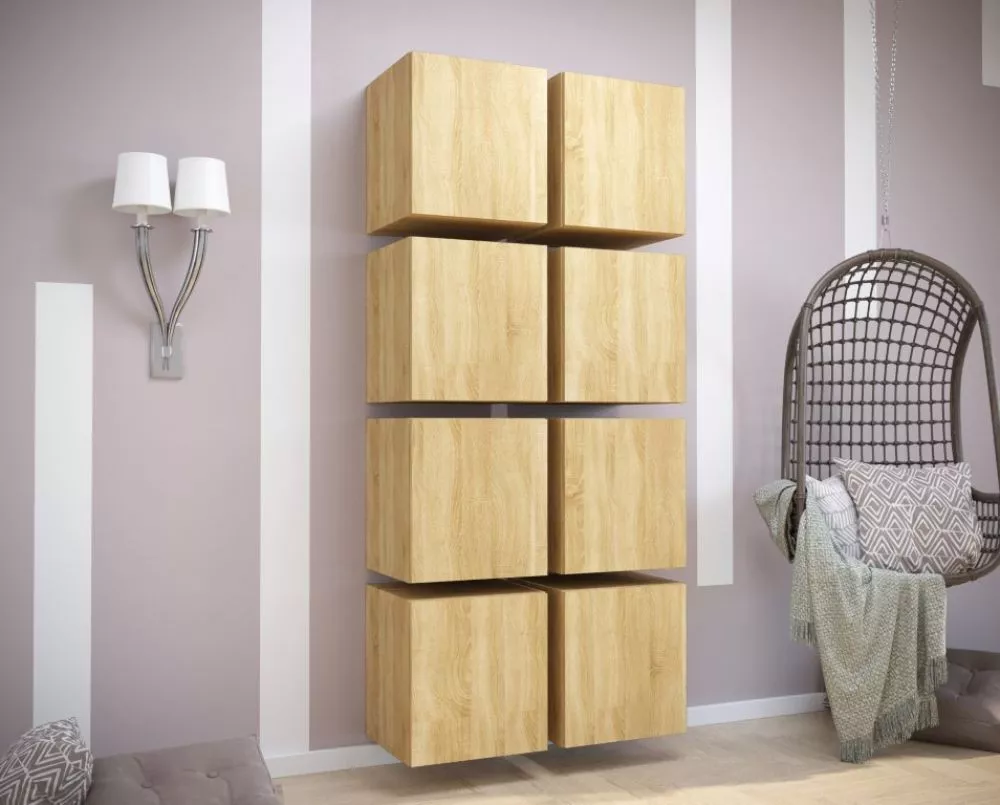 Sekcija Exclusive 10 · Zelts ozols · 79 × 35 × 175 cm