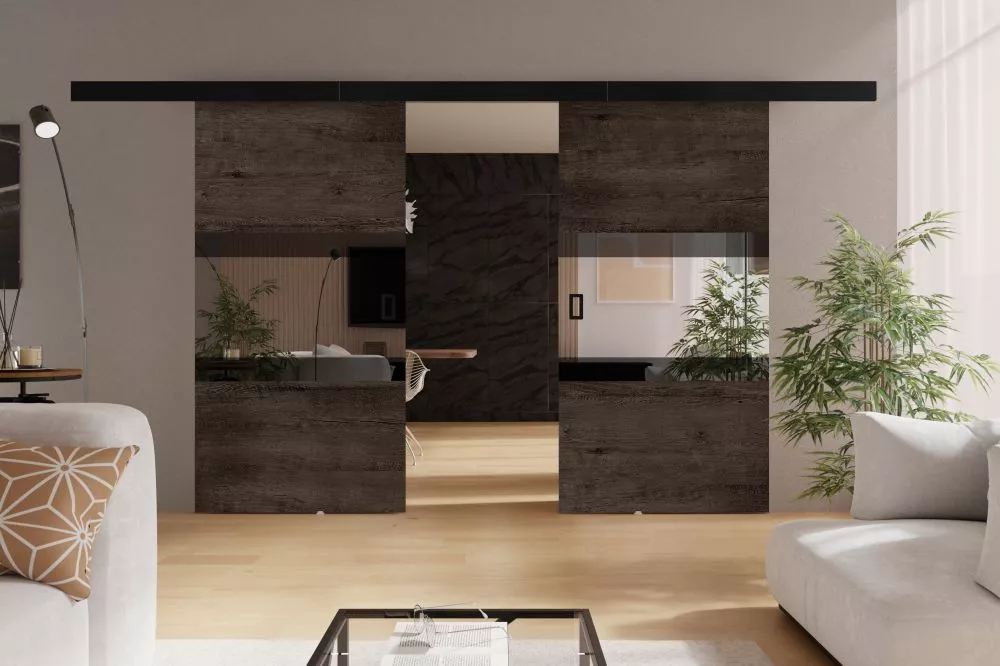 Bīdāmās durvis Lumba Duo · Tumšais osis · 212 × 205 cm