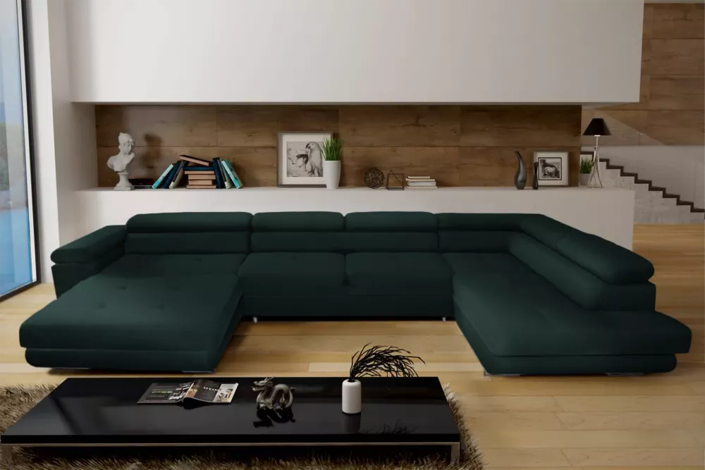 Dīvāns Anton U Mini+L Premium Standard · Zaļš · 200 × 378 × 73 cm