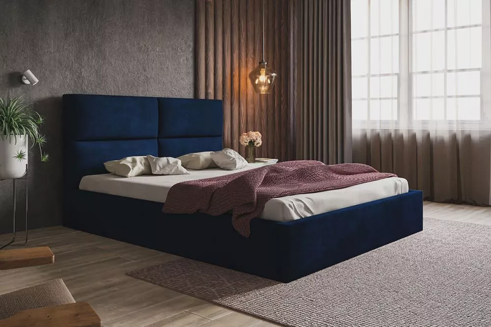 Gulta Slim 6 standard ar stelāžu Guļamvietas platums: 160 cm, Guļamvietas garums: 200 cm, stelāžas tips: koka, · Zila · 