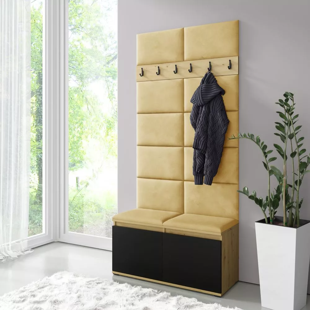 Apavu plaukts Emi 1 Trinity Korpusa krāsa: ozols artisan + melns, · 100 × 215 × 40 cm