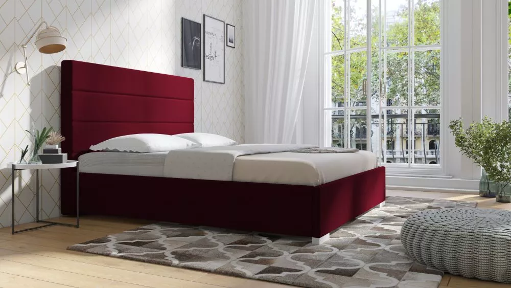 Gulta PK11 ar stelāžu Guļamvietas platums: 160 cm, Guļamvietas garums: 200 cm, stelāžas tips: metāla, · Sarkans · 178 × 