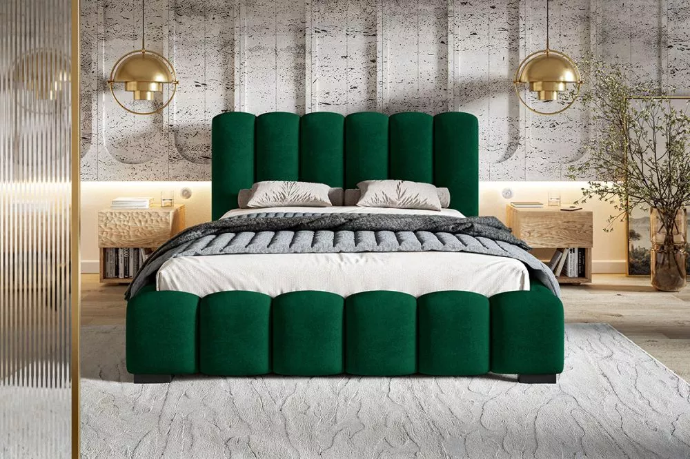 Gulta Bed 18 standard ar stelāžu Guļamvietas platums: 160 cm, Guļamvietas garums: 200 cm, stelāžas tips: koka, · Zaļš · 