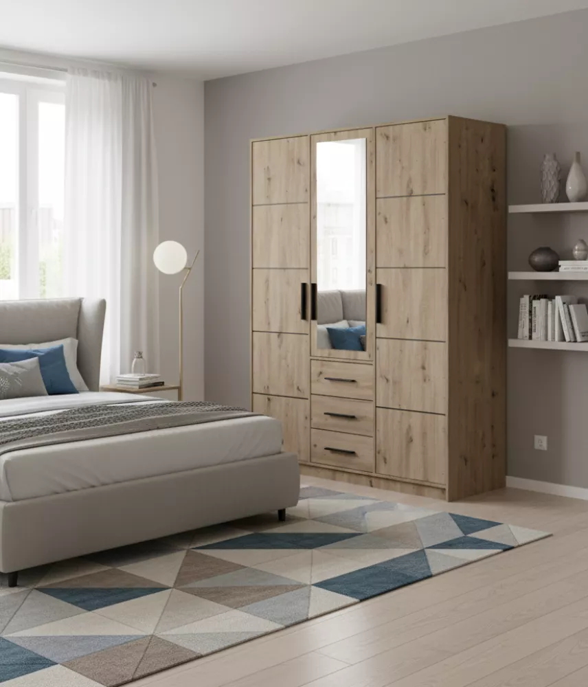 Skapis Kos D3 · Ozols artisan · 149 × 57.5 × 200 cm