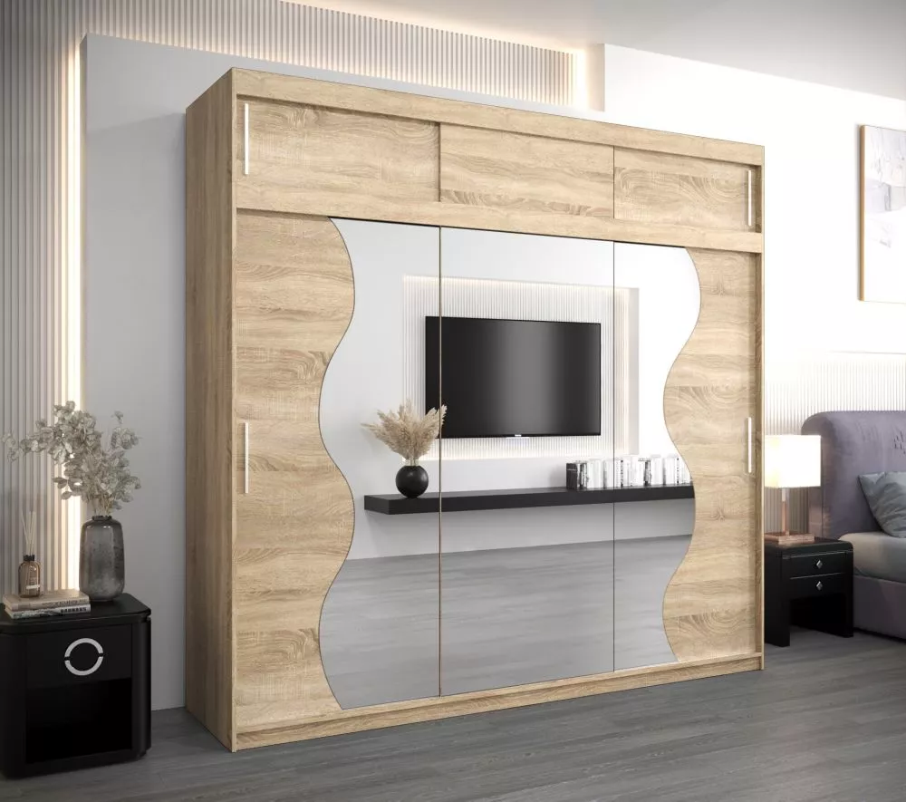 Skapis Madryt Plus · Sonoma · 250 × 62 × 240 cm