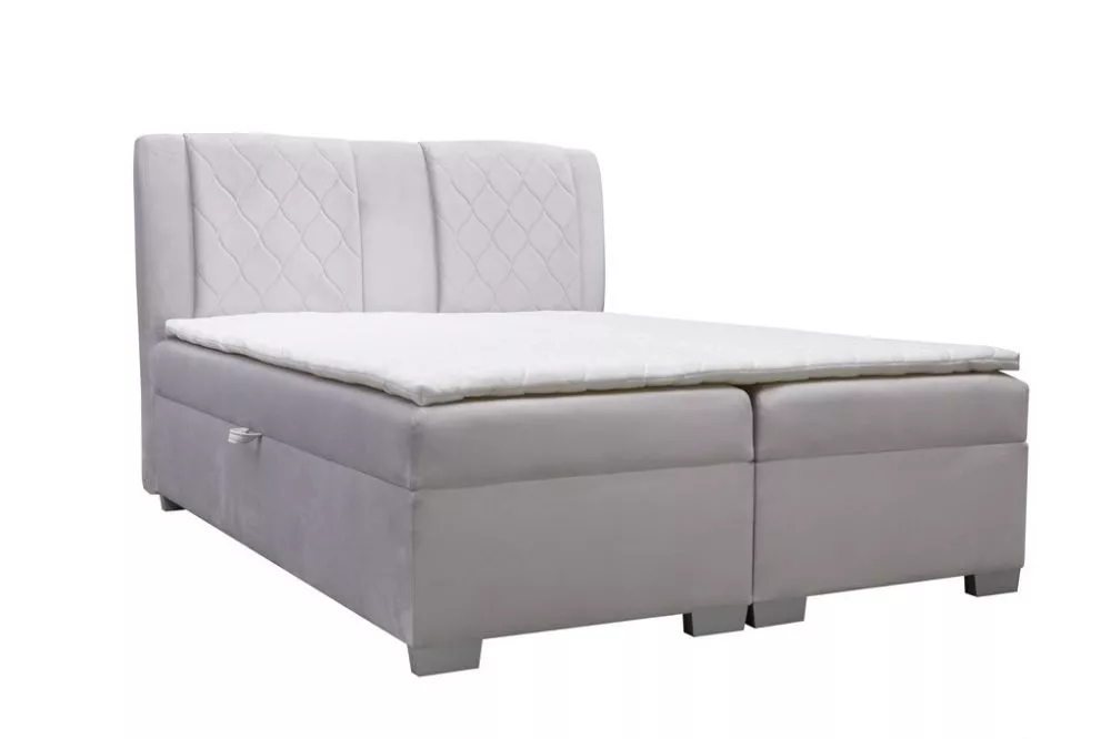 Gulta Kolumbia Standard Guļamvietas platums: 160 cm, Guļamvietas garums: 200 cm, · Gaiši pelēks · 165 × 216 × 119 cm