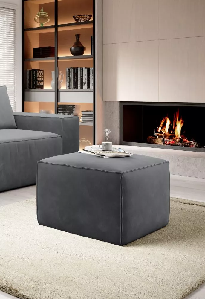 Pufs Silla P Standard Auduma numurs: Sola 06, · Tumšais betons · 88 × 45 × 68 cm