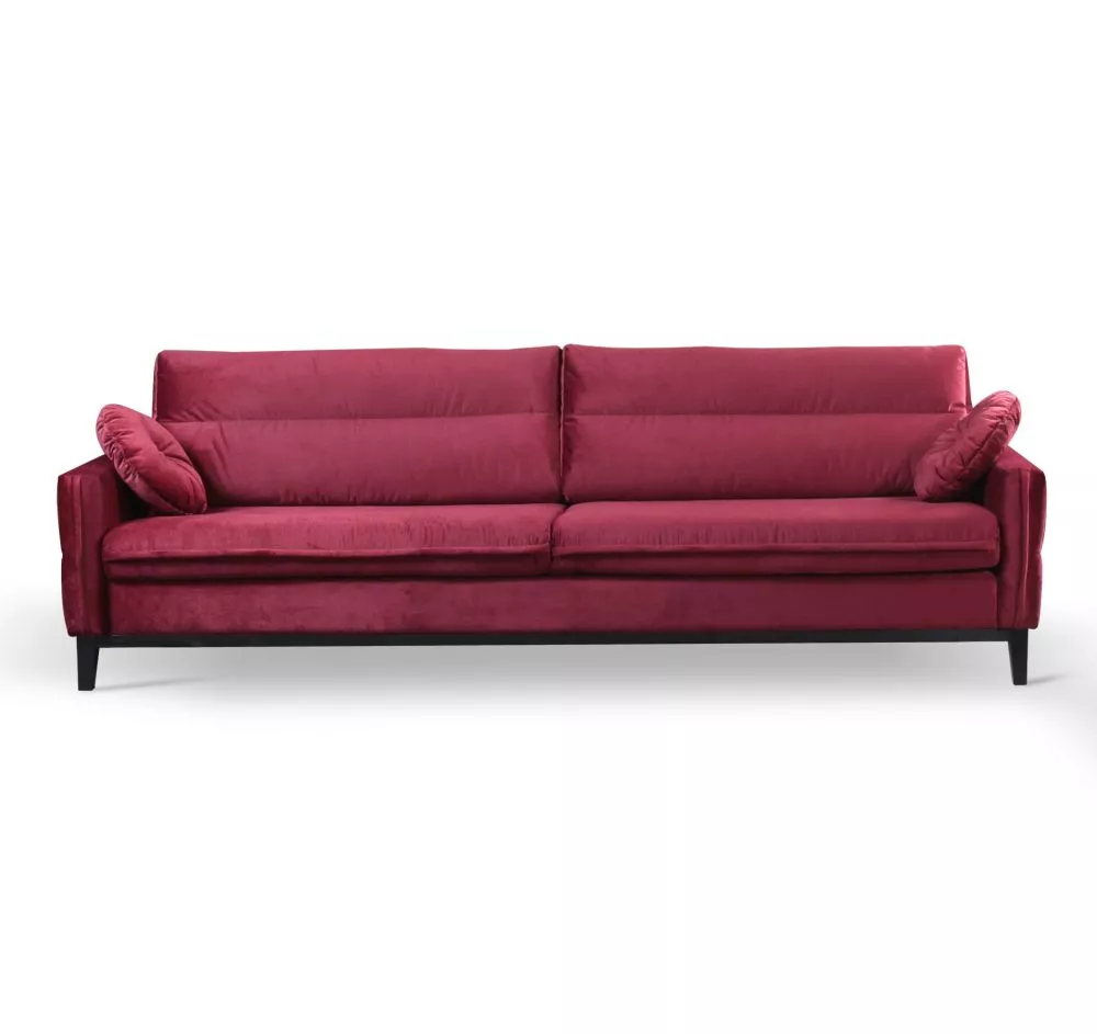 Dīvāns Bellano 3 Standard · Tumši sarkans · 94 × 268 × 95 cm