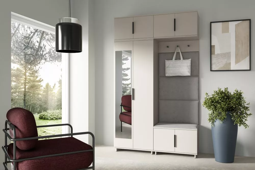Apavu plaukts Bianco 1 Trinity Korpusa krāsa: kašmīra, · 140 × 229 × 40 cm