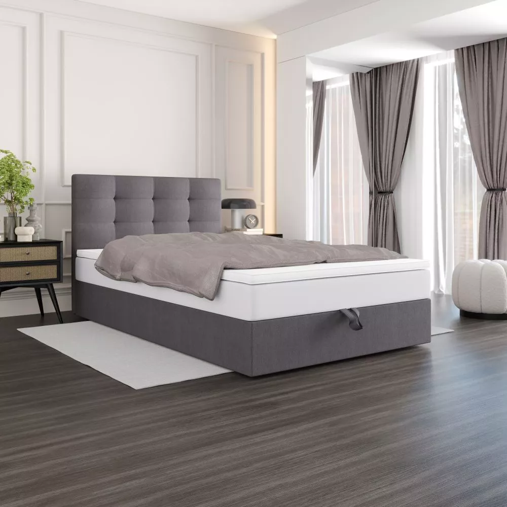 Gulta Duo 2 P Boxspring Standard Guļamvietas platums: 90 cm, Guļamvietas garums: 200 cm, · Pelēks · 90 × 205 × 102 cm