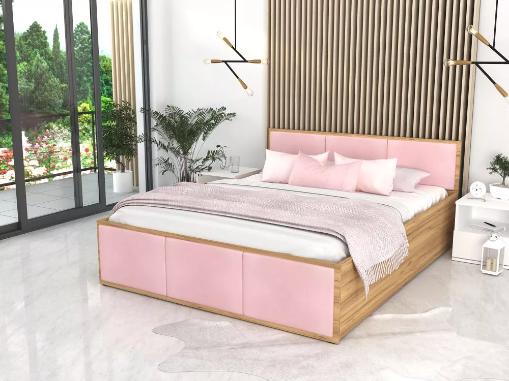 Gulta Panama T Craft Plus ar stelāžu Guļamvietas platums: 180 cm, Korpusa krāsa: ozols kraft, Guļamvietas garums: 200 cm