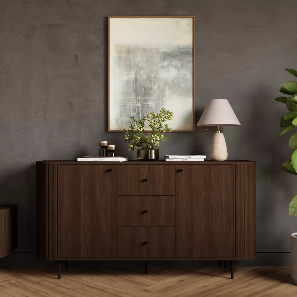 Kumode Ovalio 823 · Tumšais ozols · 165 × 42 × 85 cm