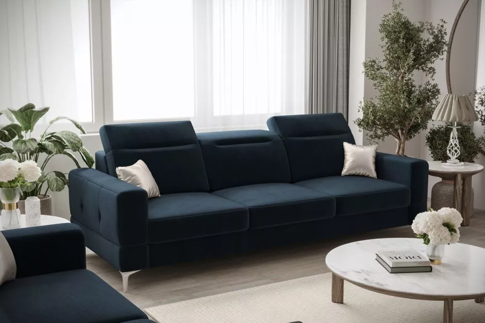 Dīvāns Malibu 3 Sofa standard · Tumši zils · 95 × 246 × 90 cm