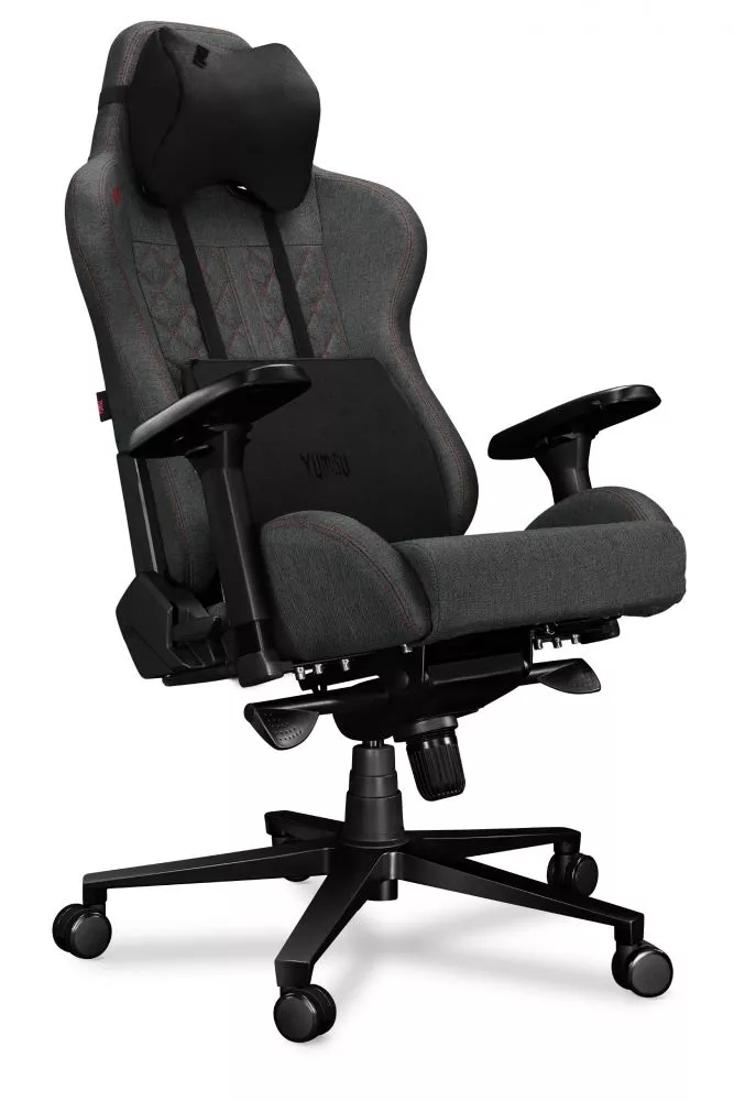 Datorkrēsls Yumisu 2050 Korpusa krāsa: pelēks, Elementu krāsa: sarkans, Sēdvietas platums: 39 cm, · 70 × 70 × 133 cm