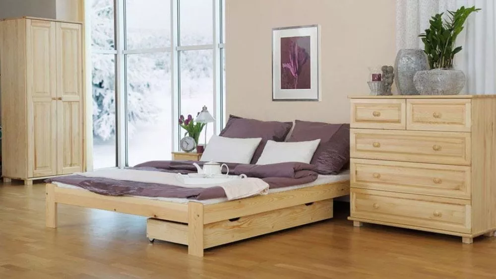 Gulta Celinka ar stelāžu Guļamvietas platums: 140 cm, Guļamvietas garums: 200 cm, · Priede · 148 × 207 × 50 cm
