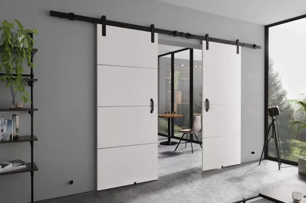 Bīdāmās durvis Retro Plus Duo · Balts · 212 × 205 cm