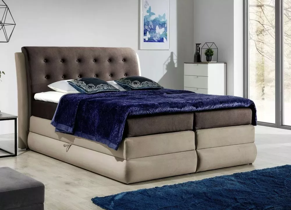 Gulta Arte Boxspring Standard Guļamvietas platums: 120 cm, Korpusa krāsa: tumši brūns, Guļamvietas garums: 200 cm, · 140