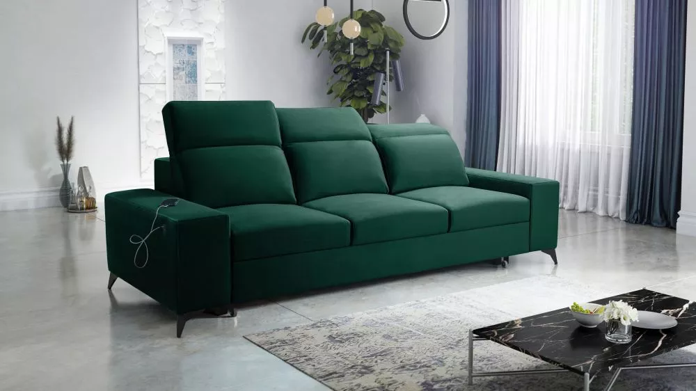 Dīvāns Bartone 3S Standard · Zaļš · 14 × 258 × 87 cm