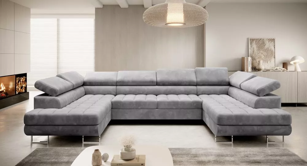 Dīvāns Corner 158 Premium standard · Pelēks · 201 × 335 × 87 cm