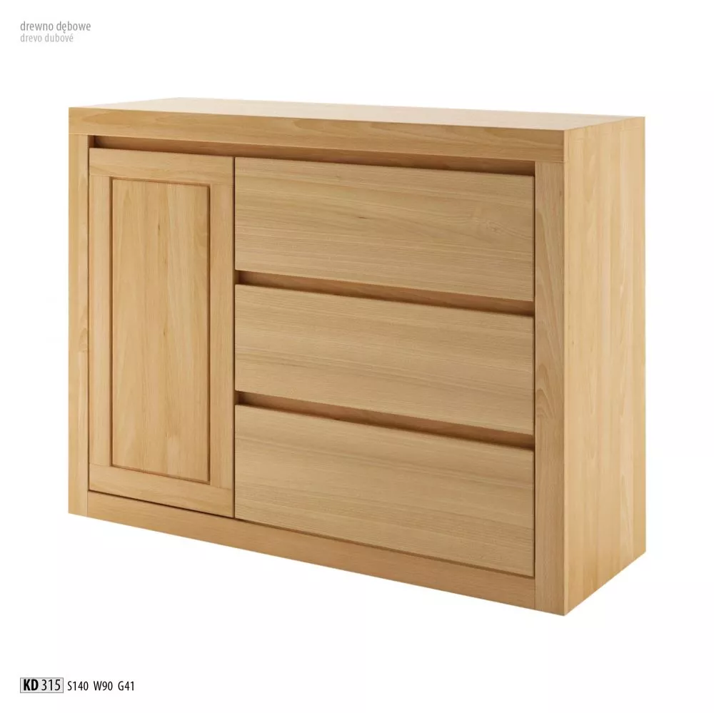 Kumode KD 315 · Ozols · 140 × 41 × 90 cm