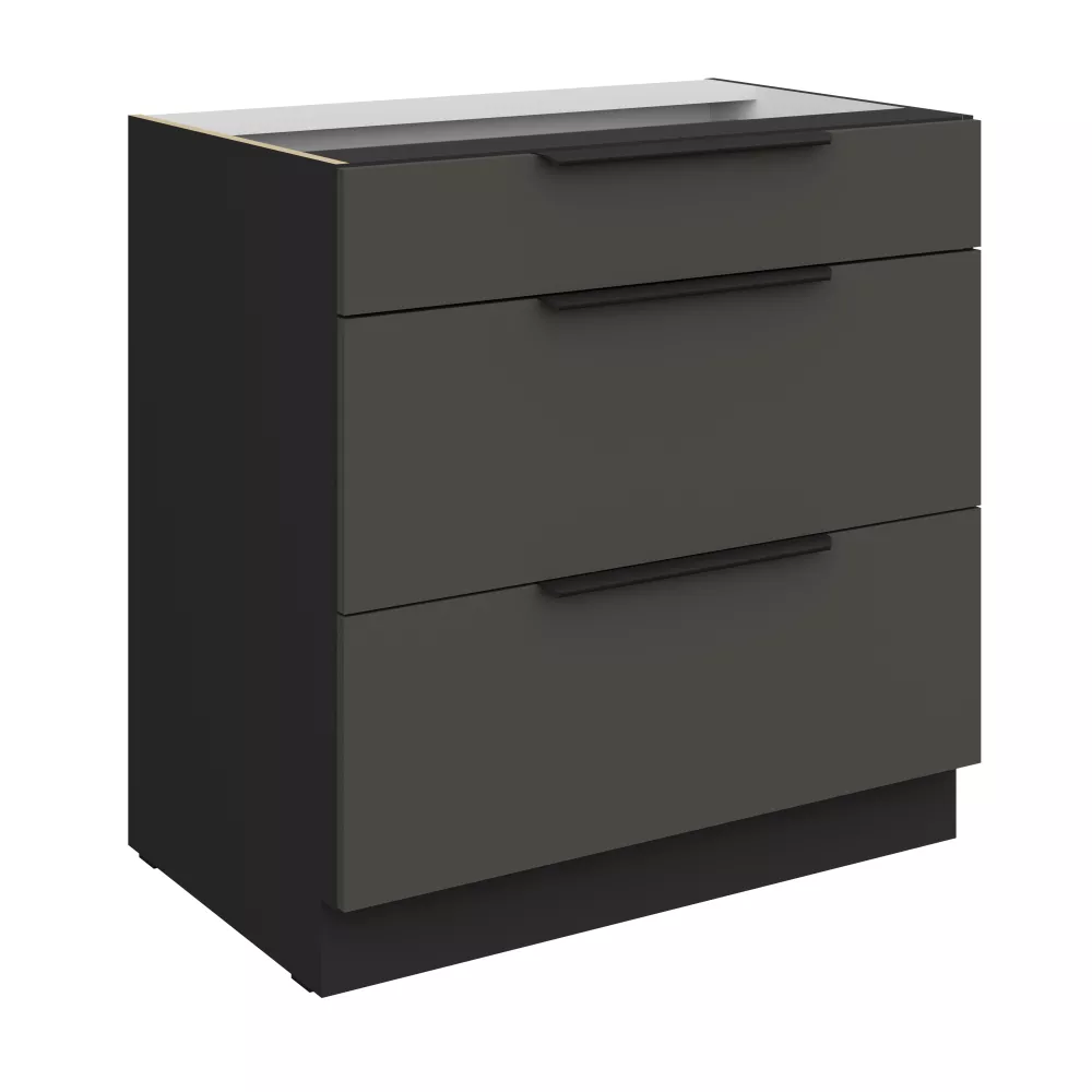 Virtuves skapis Aria Graphite 80 D 3S BB