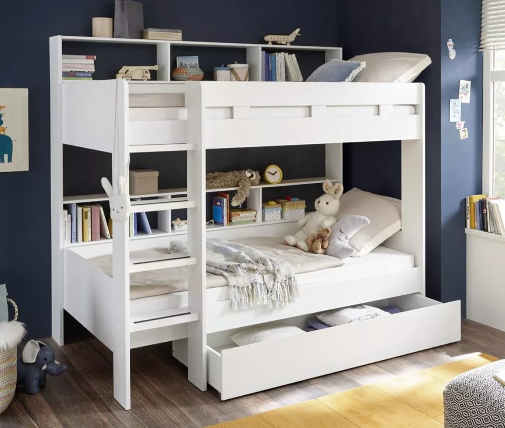 Bērnu gulta Silk 90x200 Guļamvietas platums: 90 cm, Guļamvietas garums: 200 cm, · Balts · 130 × 210 × 189 cm
