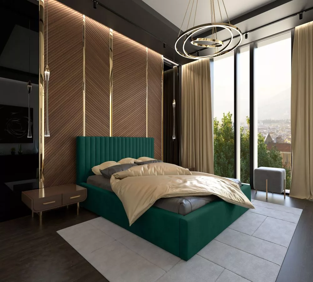 Gulta Vegas 01 Monolith Standard ar stelāžu Guļamvietas platums: 140 cm, Guļamvietas garums: 200 cm, stelāžas tips: koka