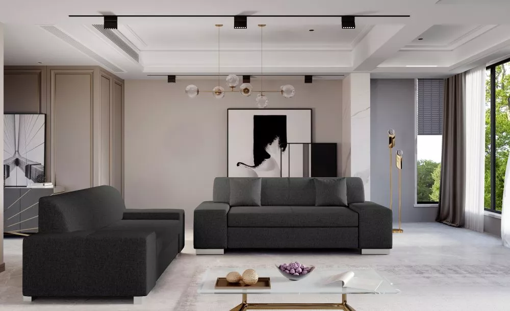 Komplekts Porto 3S+2S Premium standard · Antracīts · 90 × 210 × 98 cm