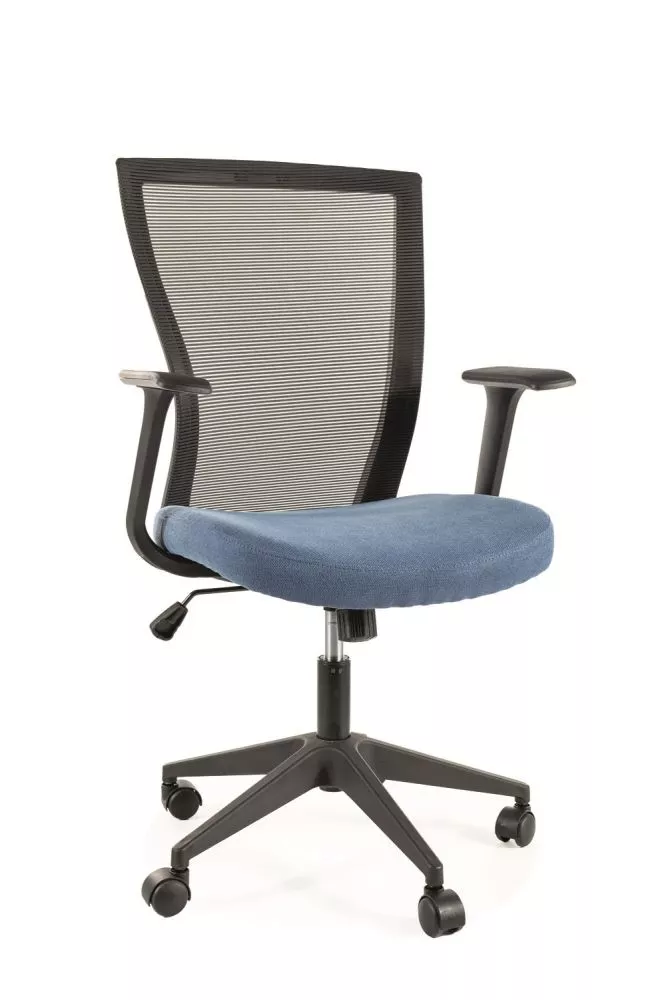 Datorkrēsls Q-328 Korpusa krāsa: gaiši zils, Elementu krāsa: melns, · 62 × 97 cm