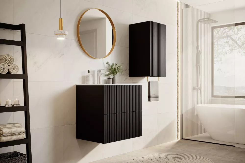 Vannas istabas komplekts Nicole Set 1 · Melns · 130 × 100 × 45 cm